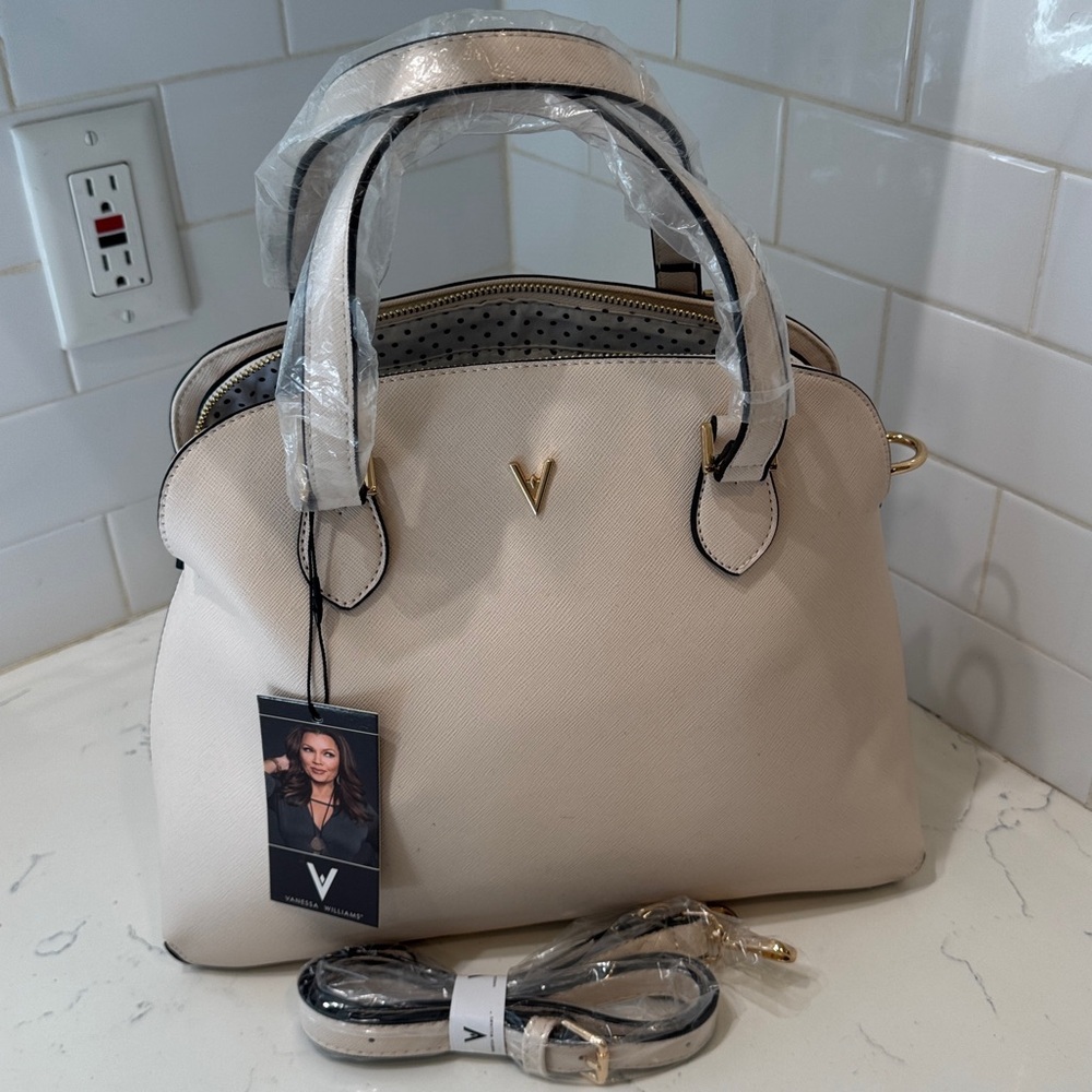 "NEW" Vanessa Williams The Lush Collection Off White Faux Leather Purse - Picture 3 of 6